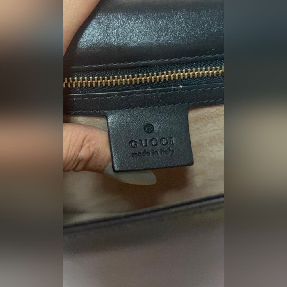 Authentic Gucci Shoulder Bag Sherry Line Black Leather - Picture 12 of 14